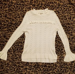 White bell sleeve sweater
